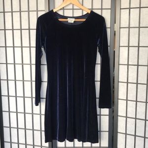 Velvet Long Sleeve Skater Dress